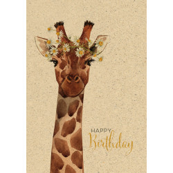 Doppelkarte Graspapier Giraffe