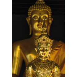 Doppelkarte Goldige Buddhas