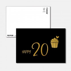 Postkarte Goldstück Happy 20