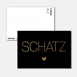 Postkarte Goldstück Schatz